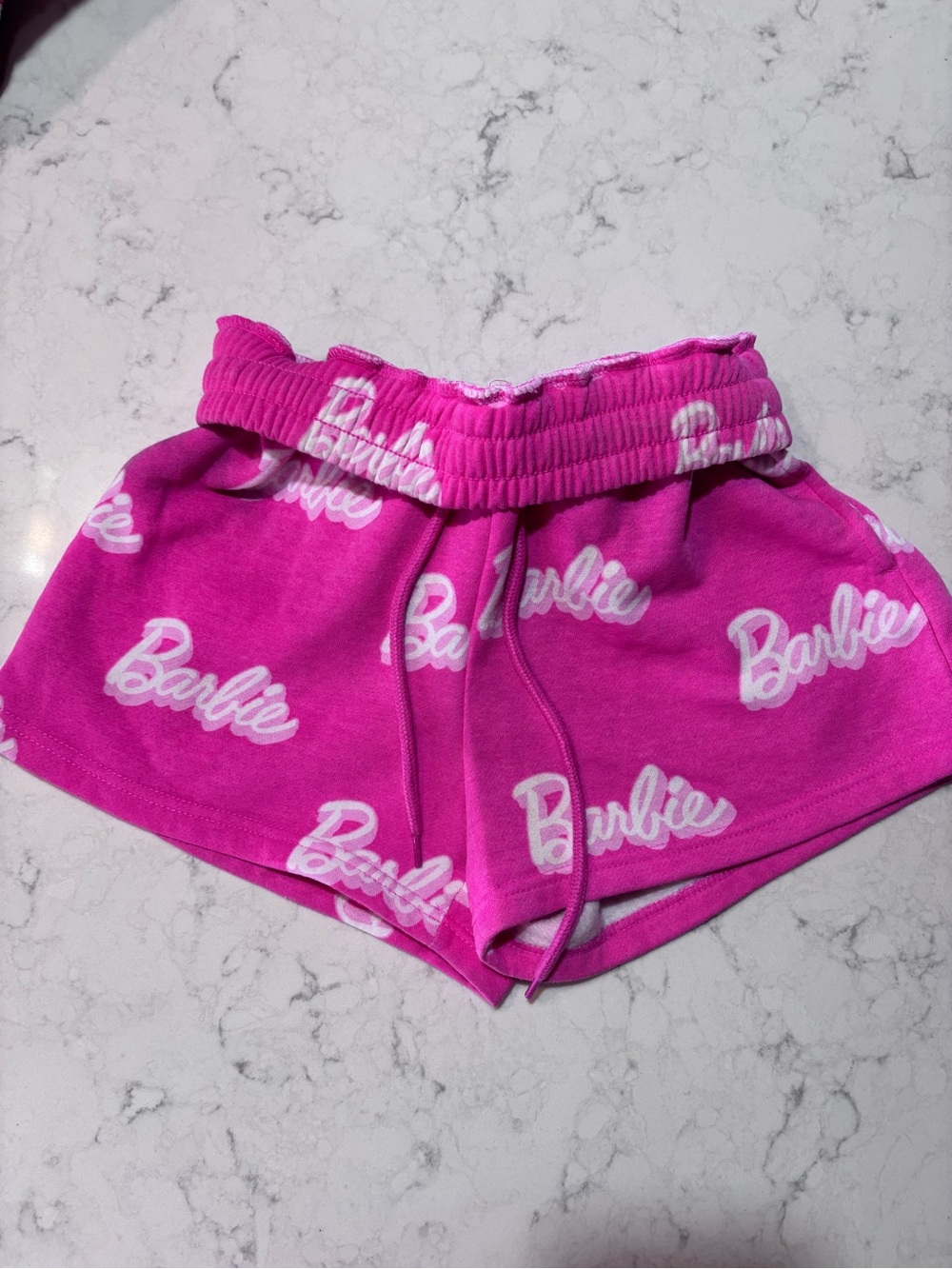 Barbie Pink Logo Elastic Waist Shorts